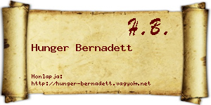 Hunger Bernadett névjegykártya