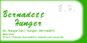 bernadett hunger business card